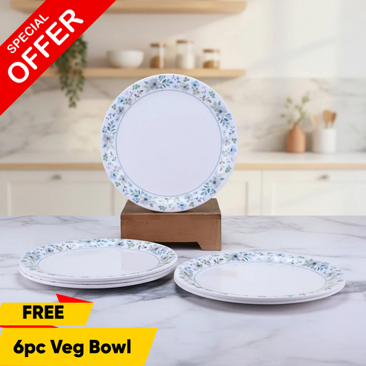 6 pc Dinner Plate Set Rnd 28 cm - Forget Me Not