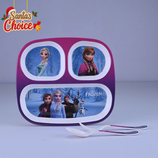 3 pc Rect 3Plate Fork & Spoon Set - Frozen