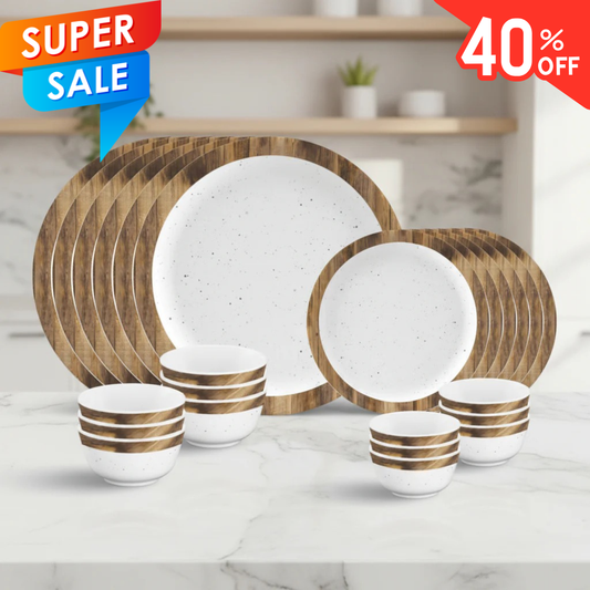 24pc Dinner Set Round - Woody