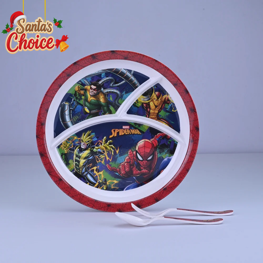 3 pc Rd 3Plate Fork & Spoon Set - Spiderman