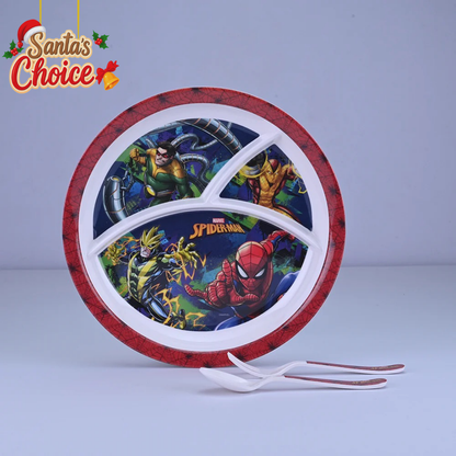 3 pc Rd 3Plate Fork & Spoon Set - Spiderman