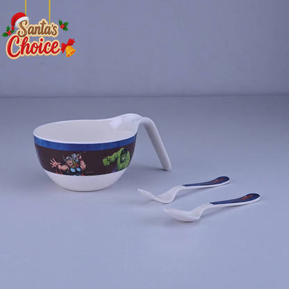 3 pc Maggie Bowl Fork & Spoon Set - Avengers