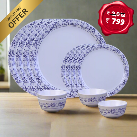 12 pc Dinner Set Rnd - Blue Pottery