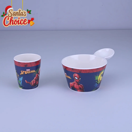 2 pc Fries Bowl & Glass Set - Spiderman