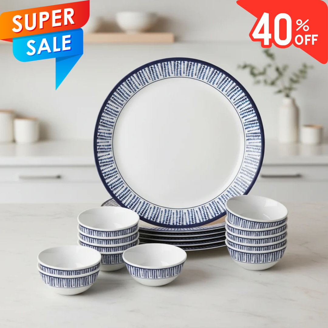 18pc Dinner Set - Indigo Ties