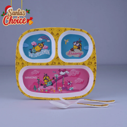 3 pc Rect 3Plate Fork & Spoon Set - Minions