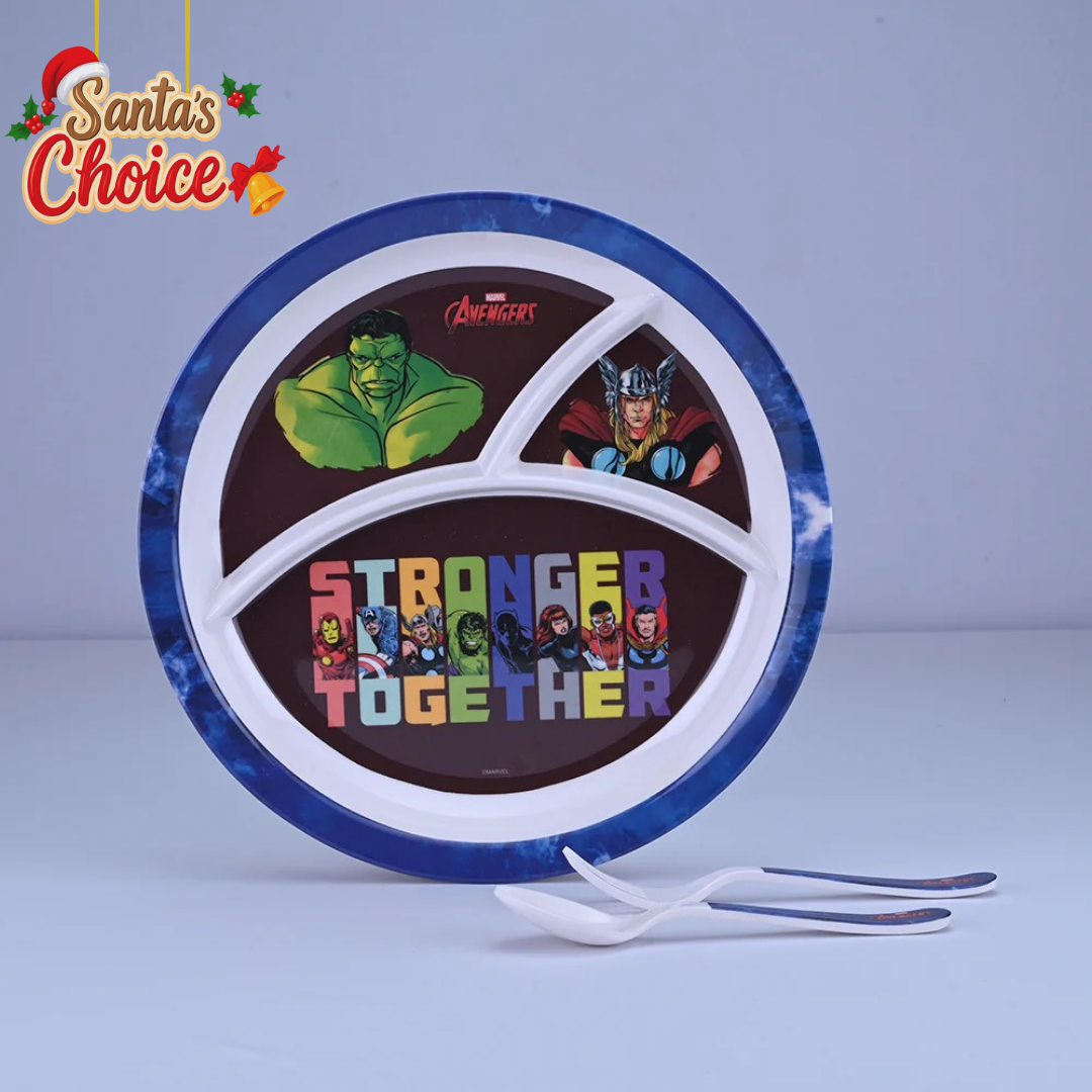 3 pc Rd 3Plate Fork & Spoon Set - Avengers