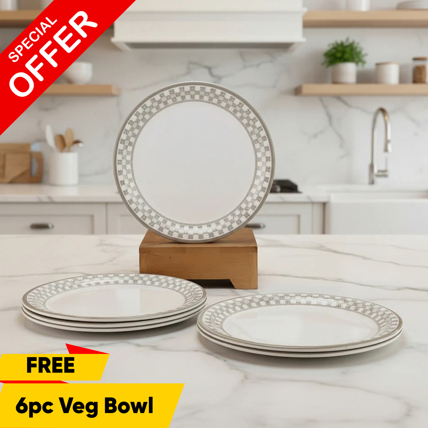 6 pc Dinner Plate Set Rnd 28 cm - Chia