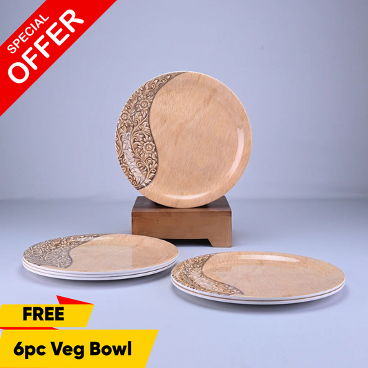 6 pc Dinner Plate Set Rnd 28 cm - Craft