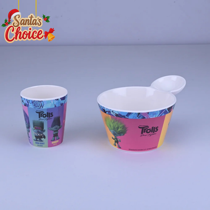 2 pc Fries Bowl & Glass Set - Trolls