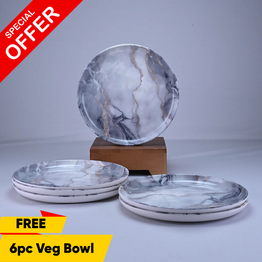 6 pc Dinner Plate Set Arch 27 cm - Marboreal