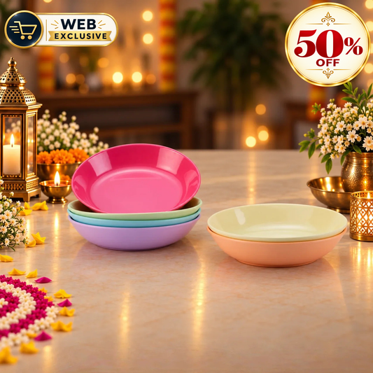 6pc Delite Snack Plate Set - Pastel