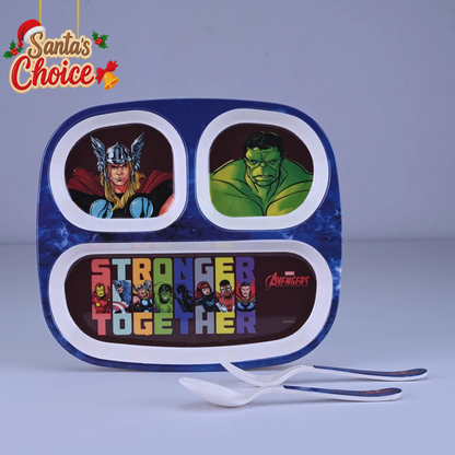 3 pc Rect 3Plate Fork & Spoon Set - Avengers
