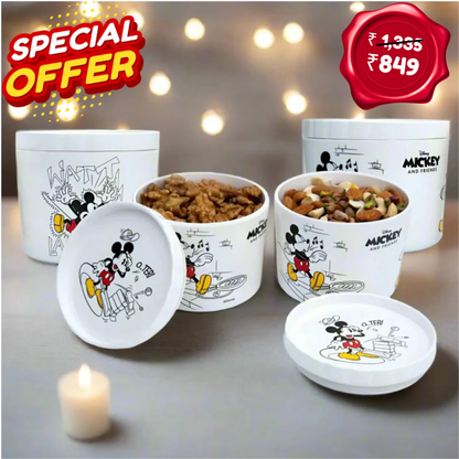 4 pc Elegant Jar Set 500 ml - Mickey