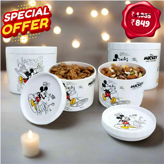 4 pc Elegant Jar Set 500 ml - Mickey