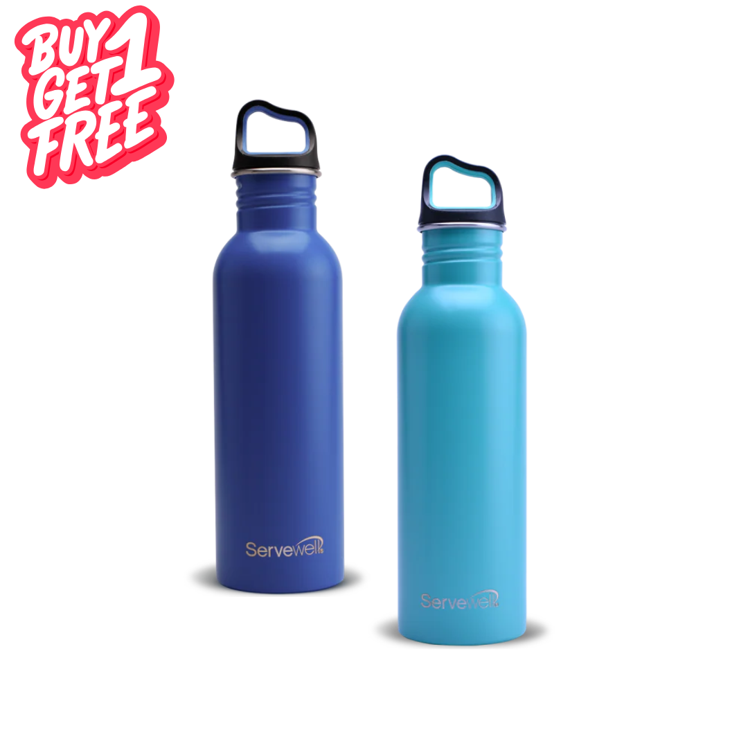 Captain Single Wall Bottles 800ml - Blue and Teal