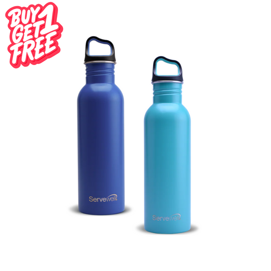 Captain Single Wall Bottles 800ml - Blue and Teal
