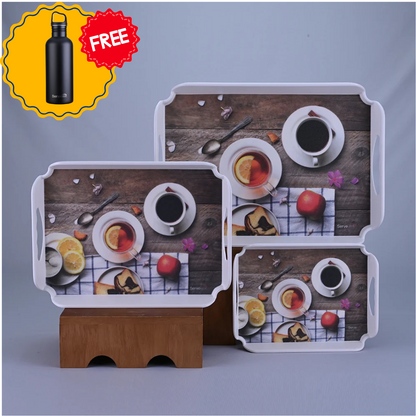 3 pc Tray Set Elegant - Morning Feast