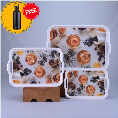 3 pc Tray Set Handy - Lemon Tea