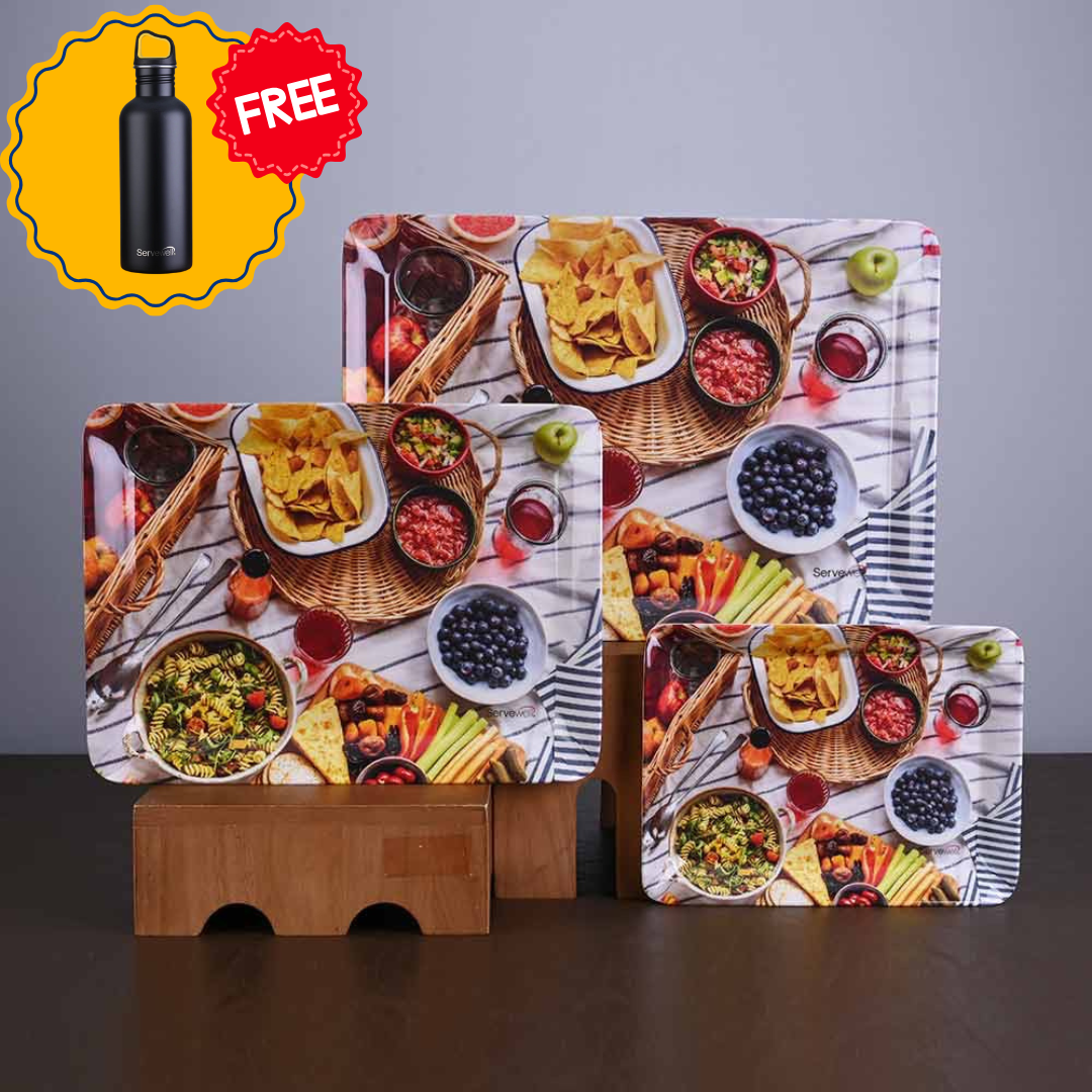 3 pc Stylo Trays Set - Picnic