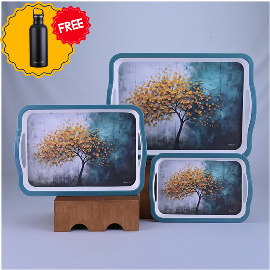 3 pc Tray Set Sturdy - Gold Shower