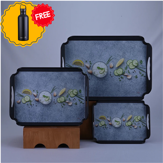 3 pc Tray Set Elegant - Keera