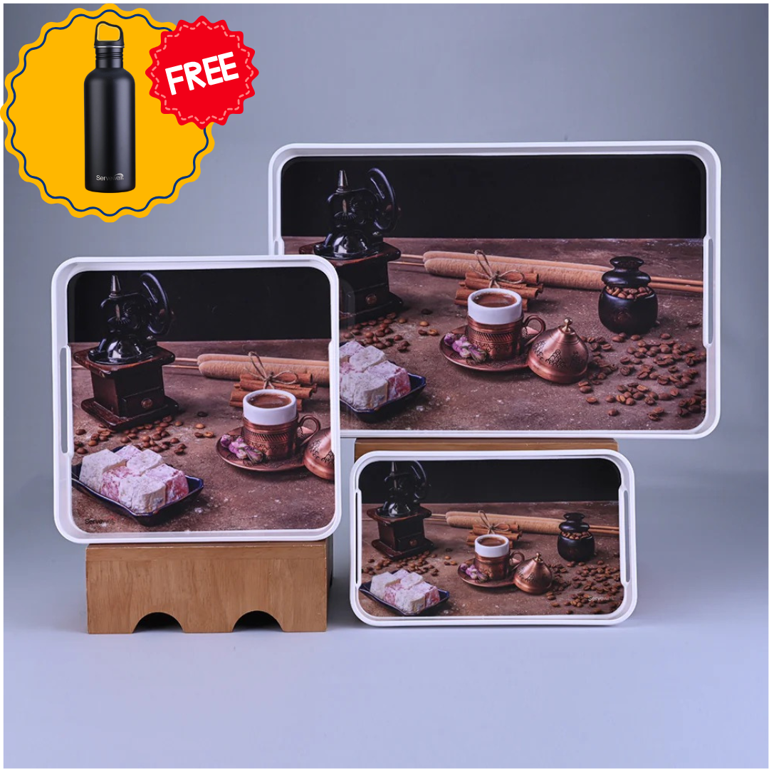 3 pc Splendor Tray Set - Gehwa