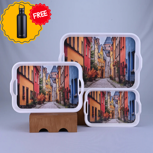3 pc Tray Set Handy - Welcome