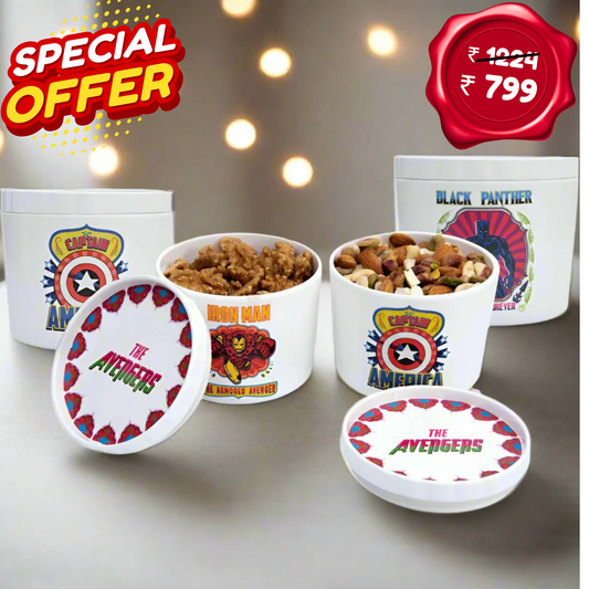 4 pc Elegant Jar Set 500 ml - Avengers