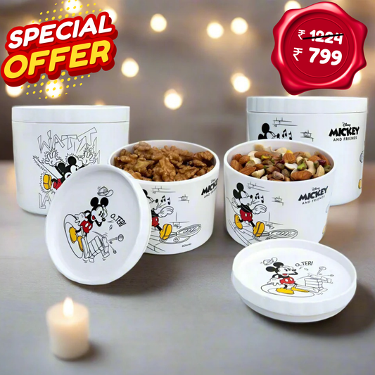 4 pc Elegant Jar Set 500 ml - Mickey