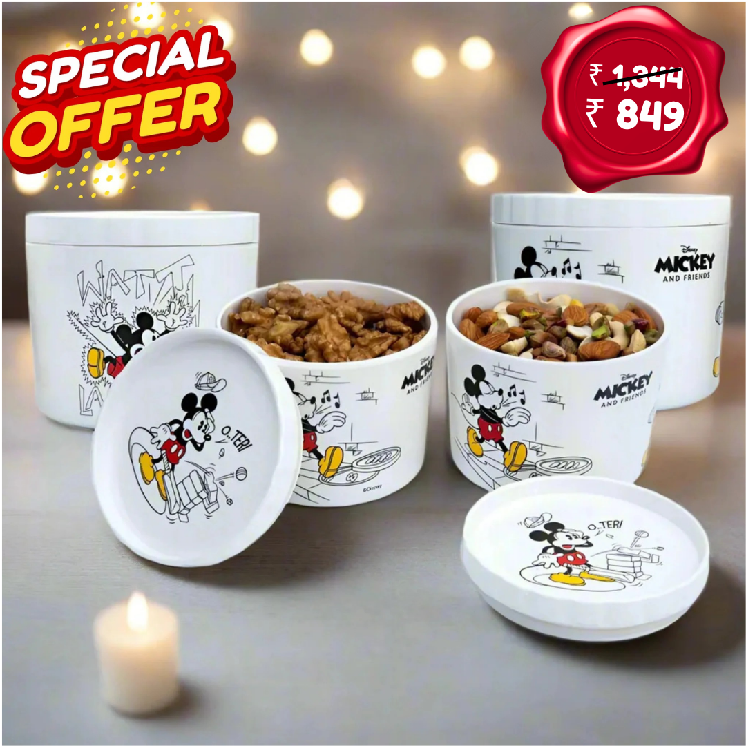 4 pc Elegant Jar Set 500 ml - Mickey