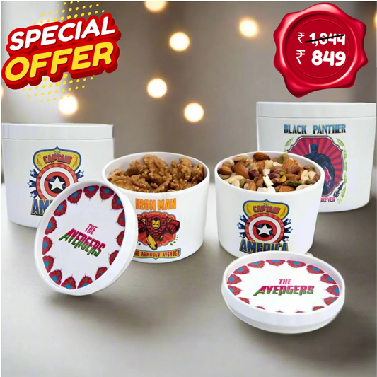 4 pc Elegant Jar Set 500 ml - Avengers