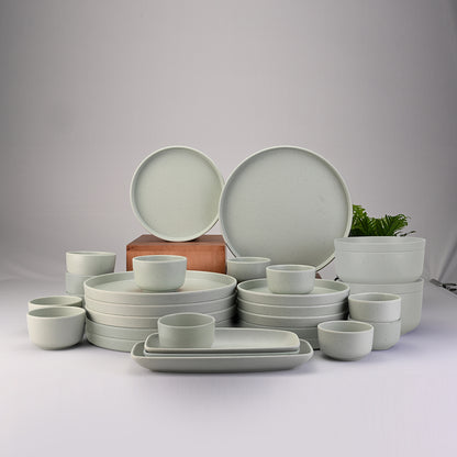 31 pc Dinner Set Thali - Dots Green