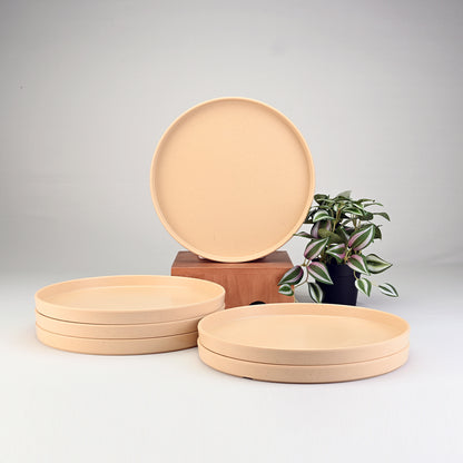 Servewell Dinner Plate Set 6 pc Thali 28 cm - Dots Yellow