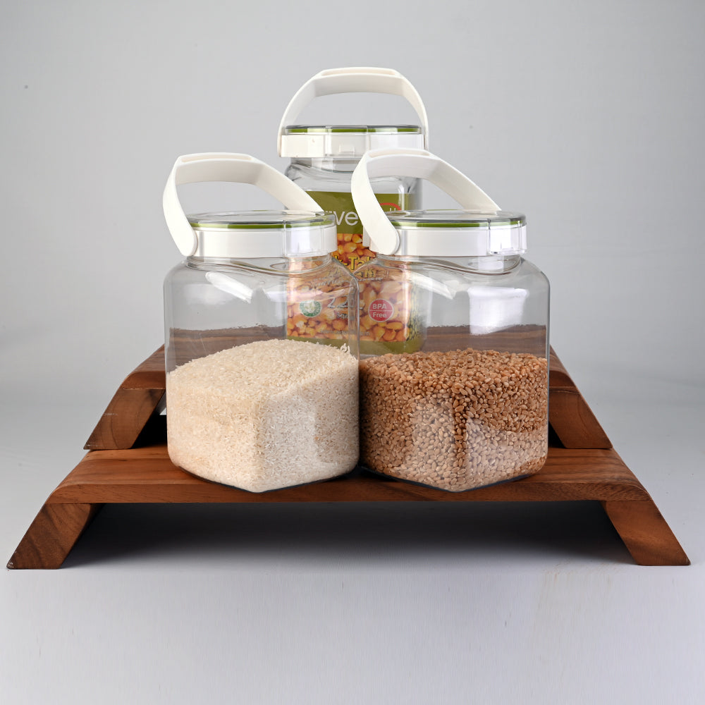 3 pc Container Airtight Tik-Tak Set 2.25 ltr - Square