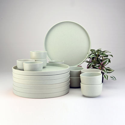 Servewell Dinner Set 18 pc Thali - Dots Green