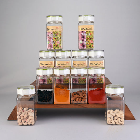 Container Airtight Tik-Tak Set 12 pc Round 350 ml