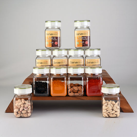 Container Airtight Tik-Tak Set 12 pc Square 350 ml