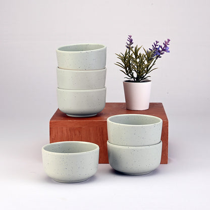 Servewell Soup Bowl Set 6 pc Thali 10 cm - Dots Green
