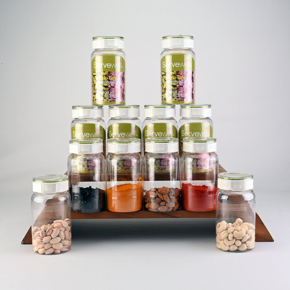 Container Airtight Tik-Tak Set 12 pc Round 500 ml