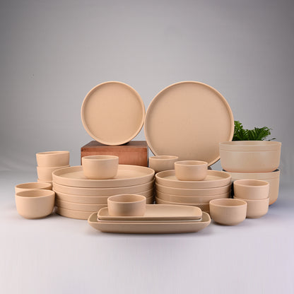 Servewell Dinner Set 31 pc Thali - Dots Yellow