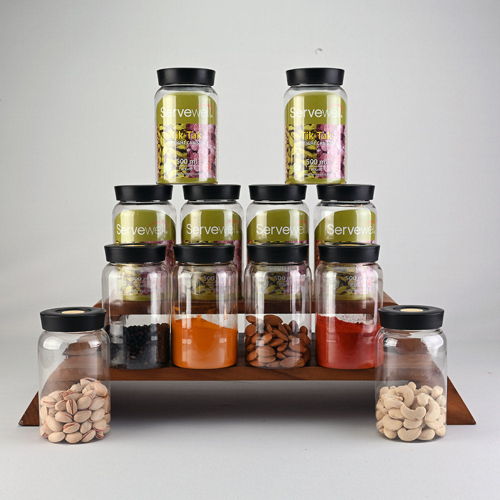 Canister Airtight Twist-It Set 12 pc Round 500 ml
