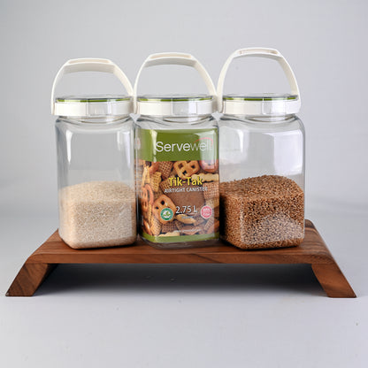 3 pc Container Airtight Tik-Tak Set 2.75 ltr - Square