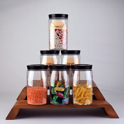 Canister Airtight Twist-It Set 6 pc Oval 1.4 ltr