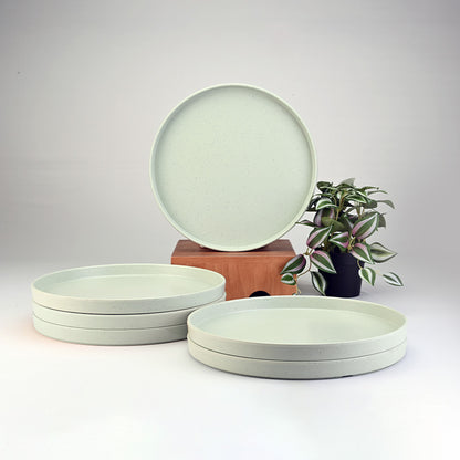 6 pc Side Plate Set Thali 20.3 cm - Dots Green