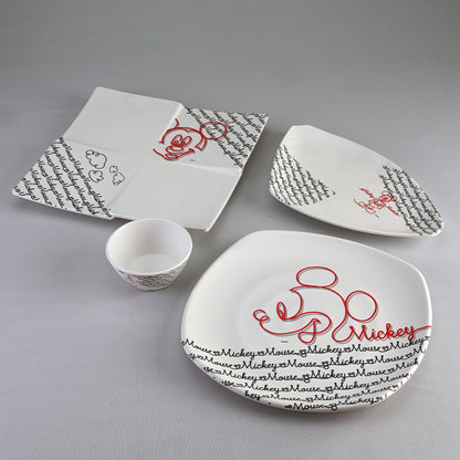 Dinner Set 4 pc - Mickey Line Art 1