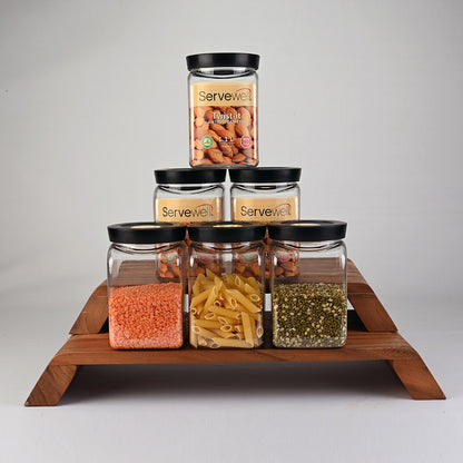 Canister Airtight Twist-It Set 6 pc Square 1.1 ltr