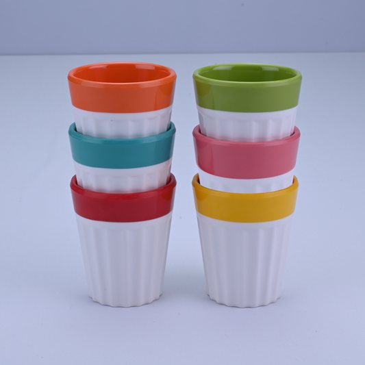 6 pc 2 Tone Chai Glass Set