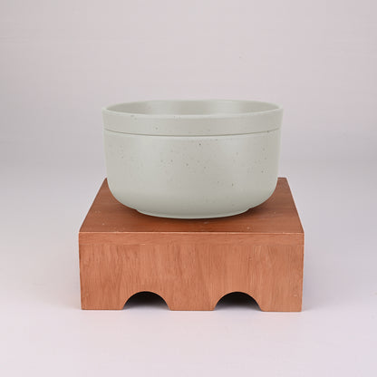 Servewell Serving Bowl with Lid Set 2 + 2 pc Thali 16 cm - Dots Green