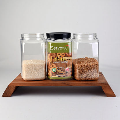 Container Airtight Tik-Tak Set 3 pc Square 2.75 ltr